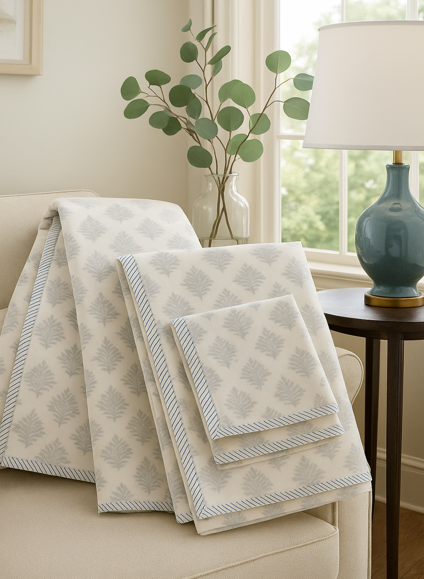 Block Printed Muslin Cotton Dohar