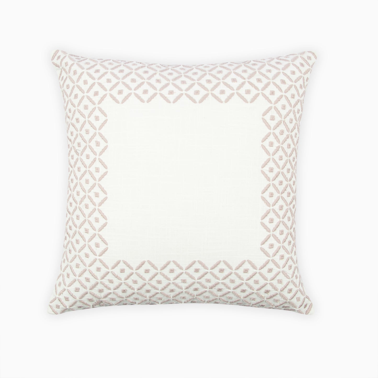 PINE FRAME EMBROIDERED COTTON CUSHION COVER