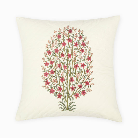 Cerise Block Printed Cushion Cover | Houmn