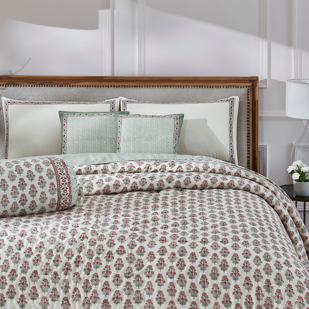 ARADHYA BLOCK PRINT COTTON BEDDING SET (7 PIECE SET)