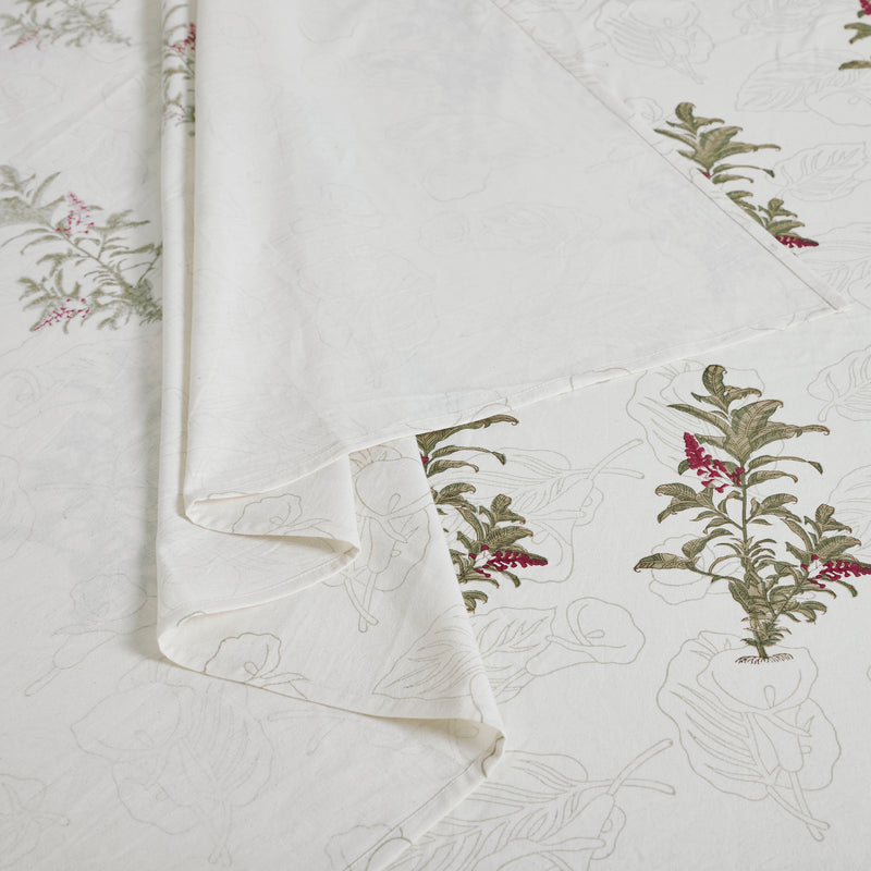 Euphorbia Block-printed Bedsheet
