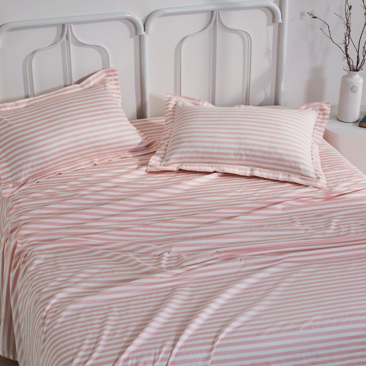 STRIPE PLAIN BEDSHEET - 400TC