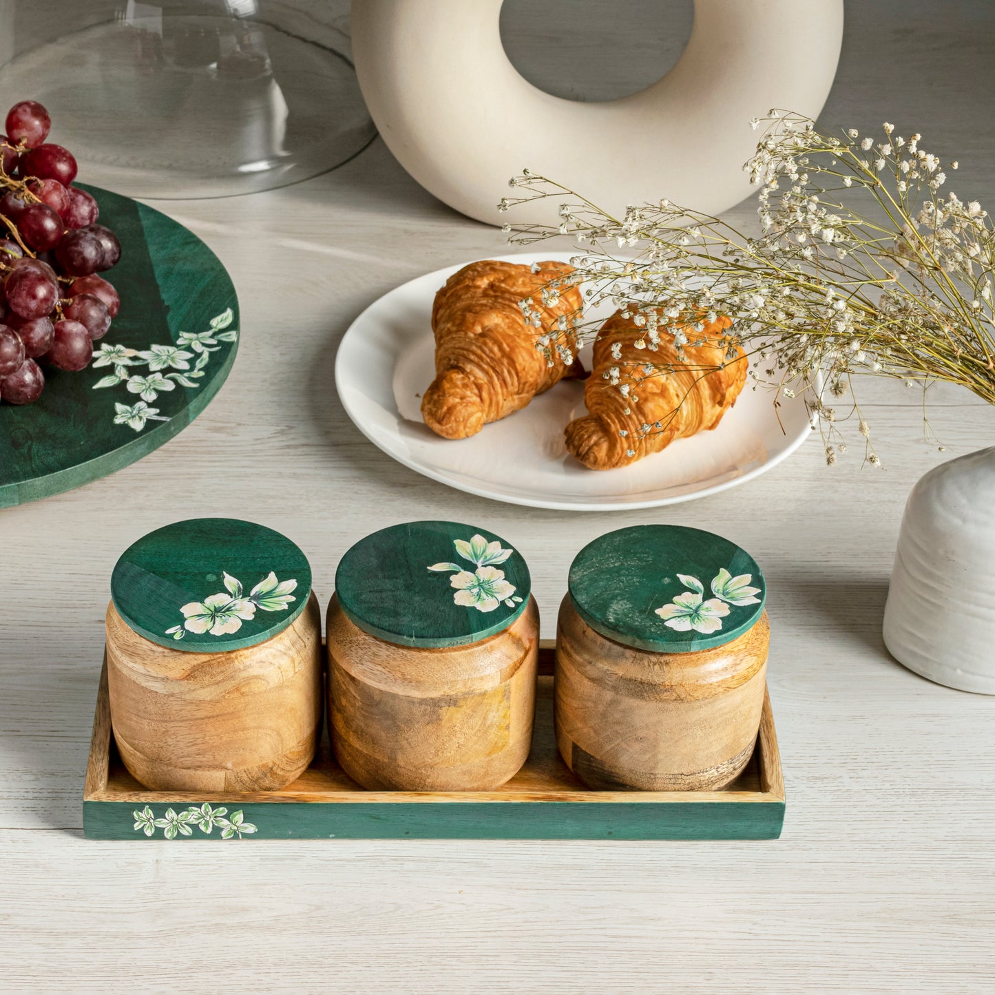 Brunnera Tray With Iris Jars | Houmn