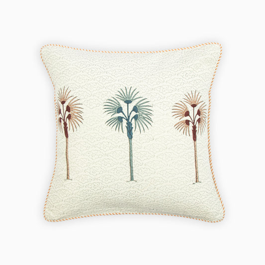 Candle Block Printed Cotton Cushion Cover | Houmn