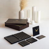 Cascade Desk Organisers Set with Table Clock and Coasters