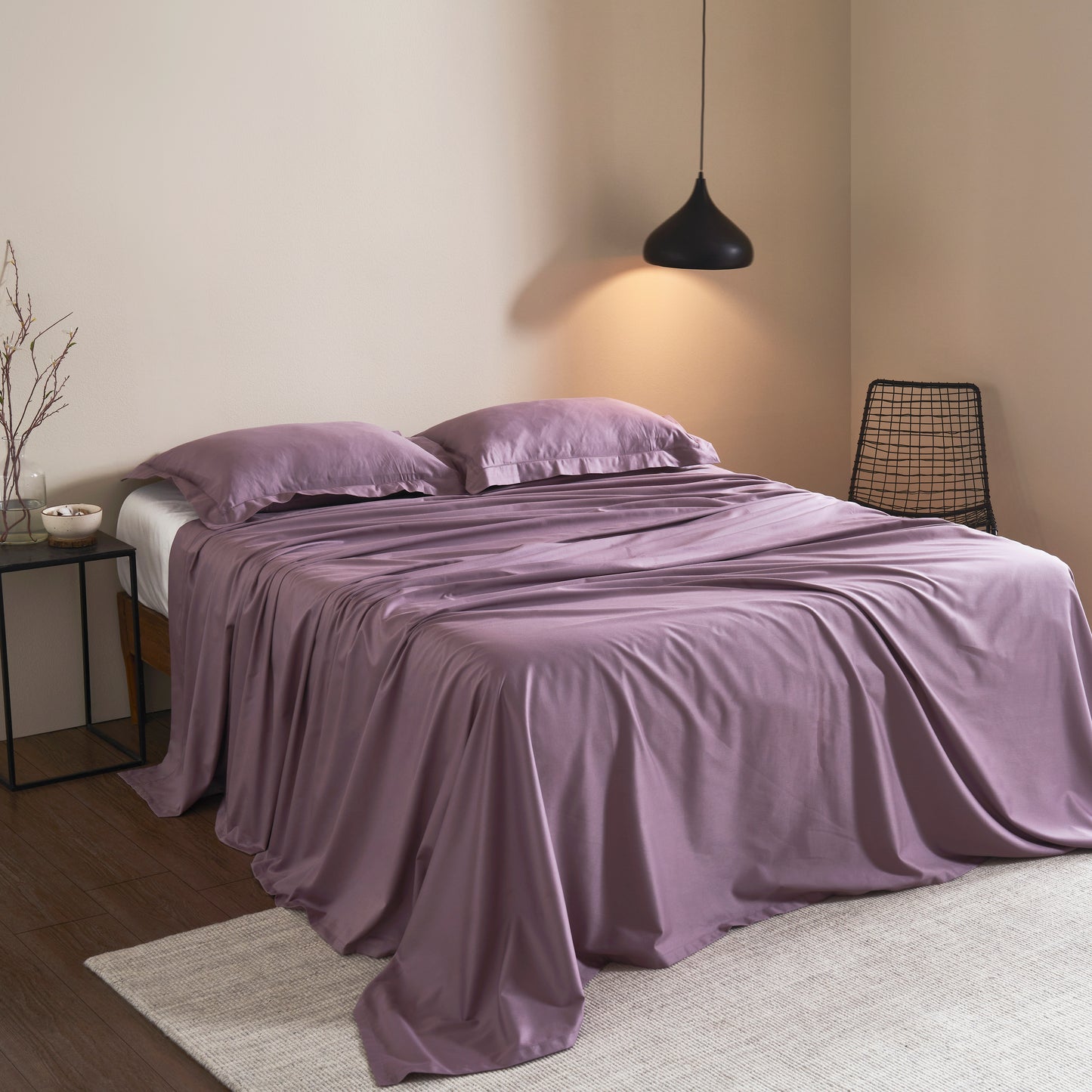 FAGOTING STITCH PLAIN BEDSHEET - 500TC