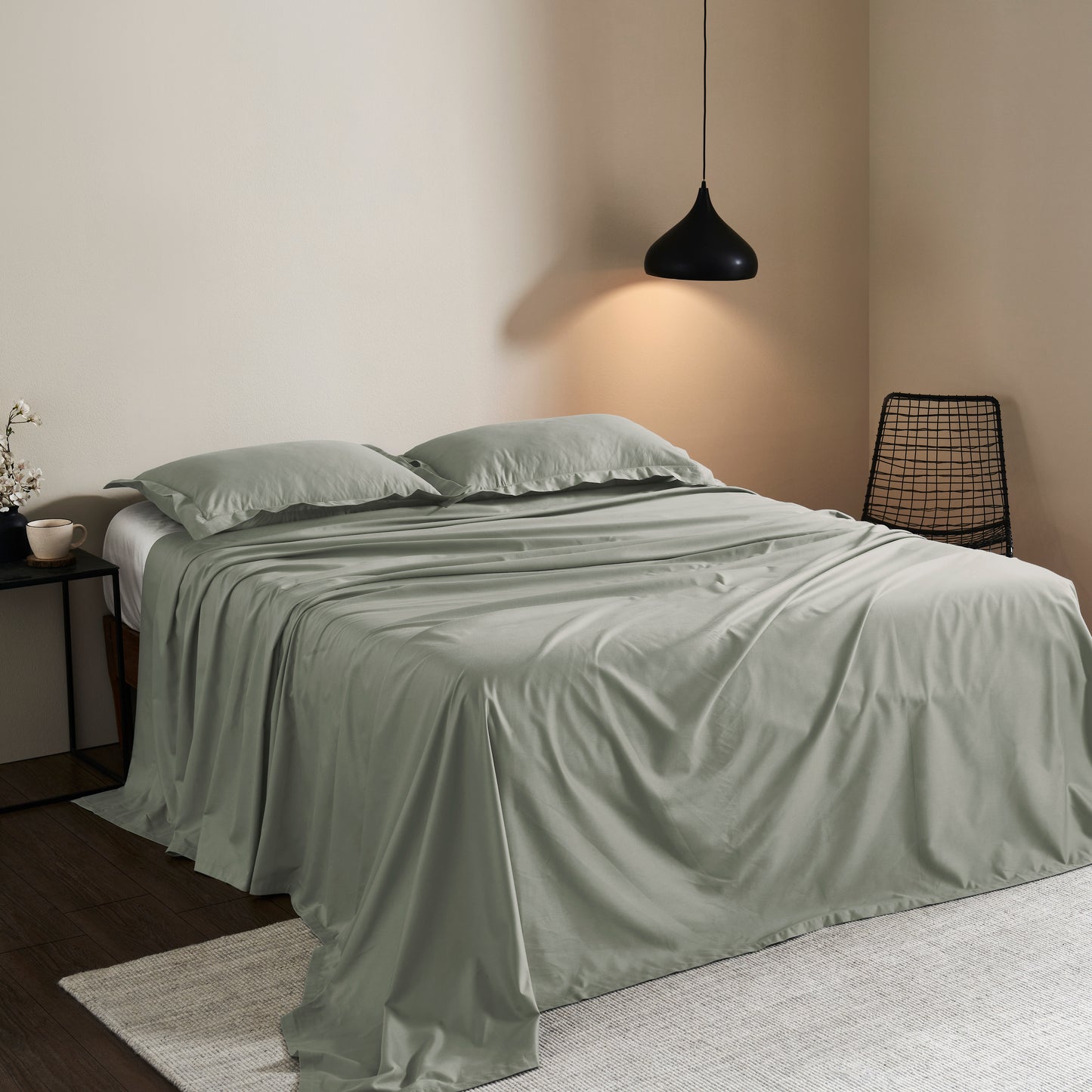 FAGOTING STITCH PLAIN BEDSHEET - 500TC