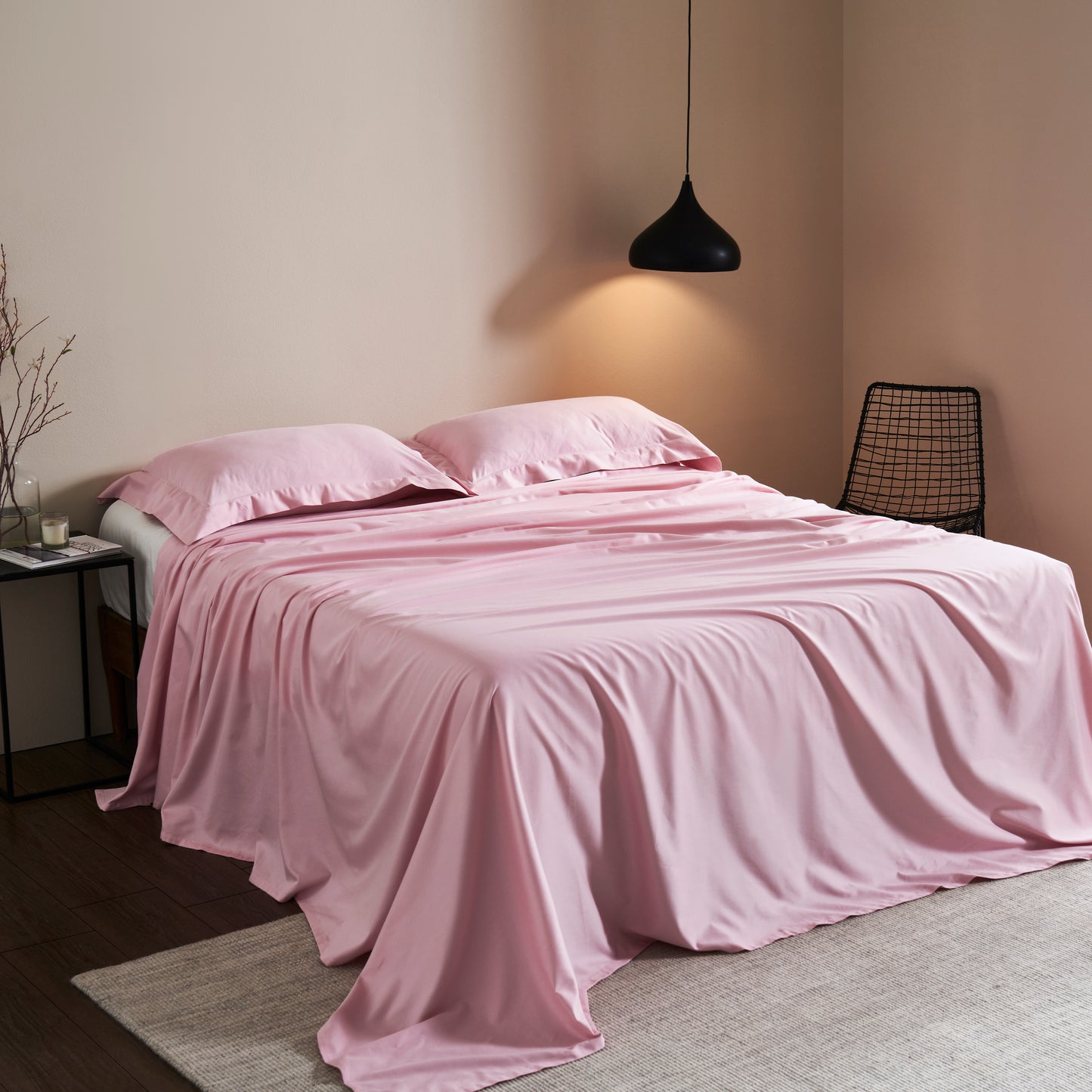 FAGOTING STITCH PLAIN BEDSHEET - 500TC