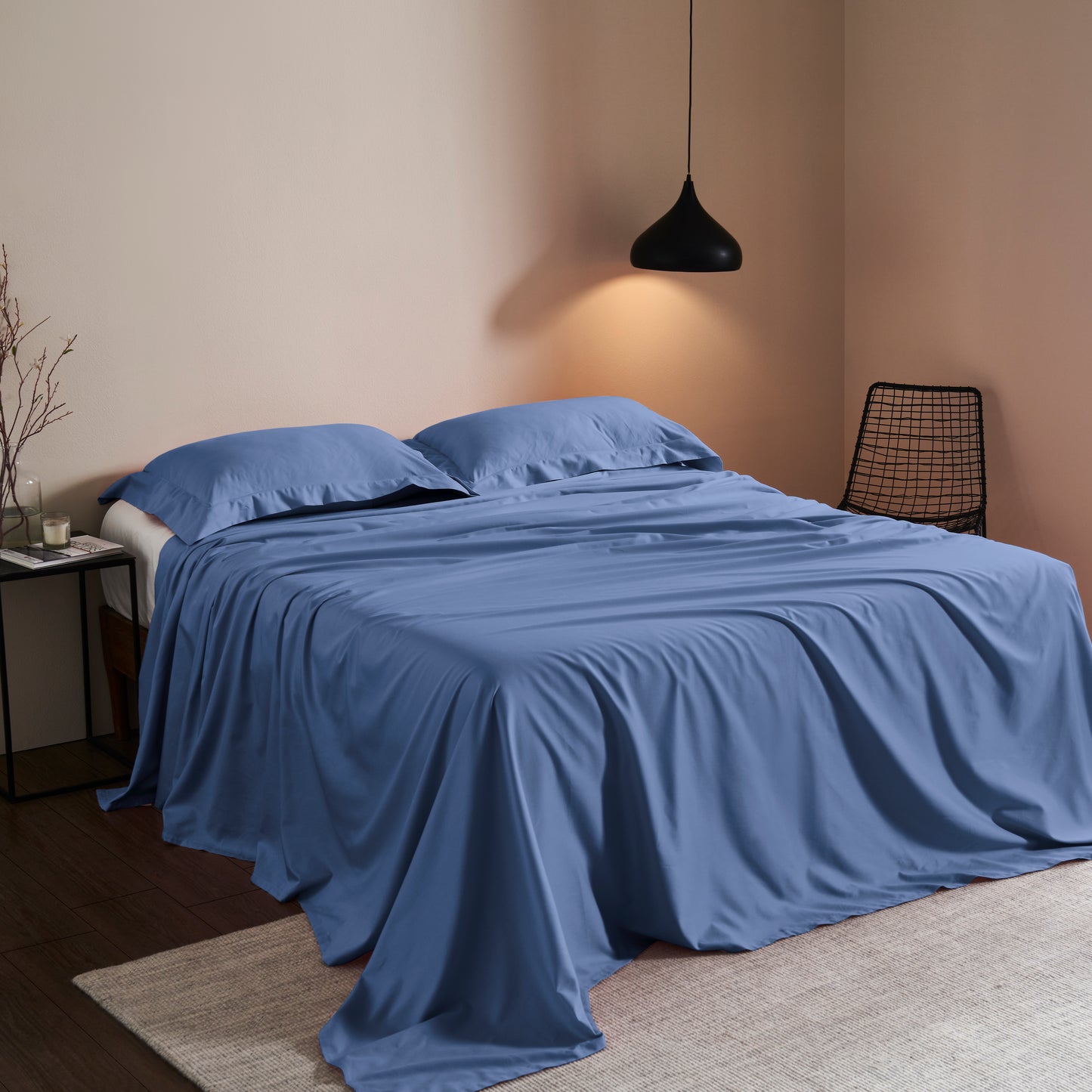 FAGOTING STITCH PLAIN BEDSHEET - 500TC