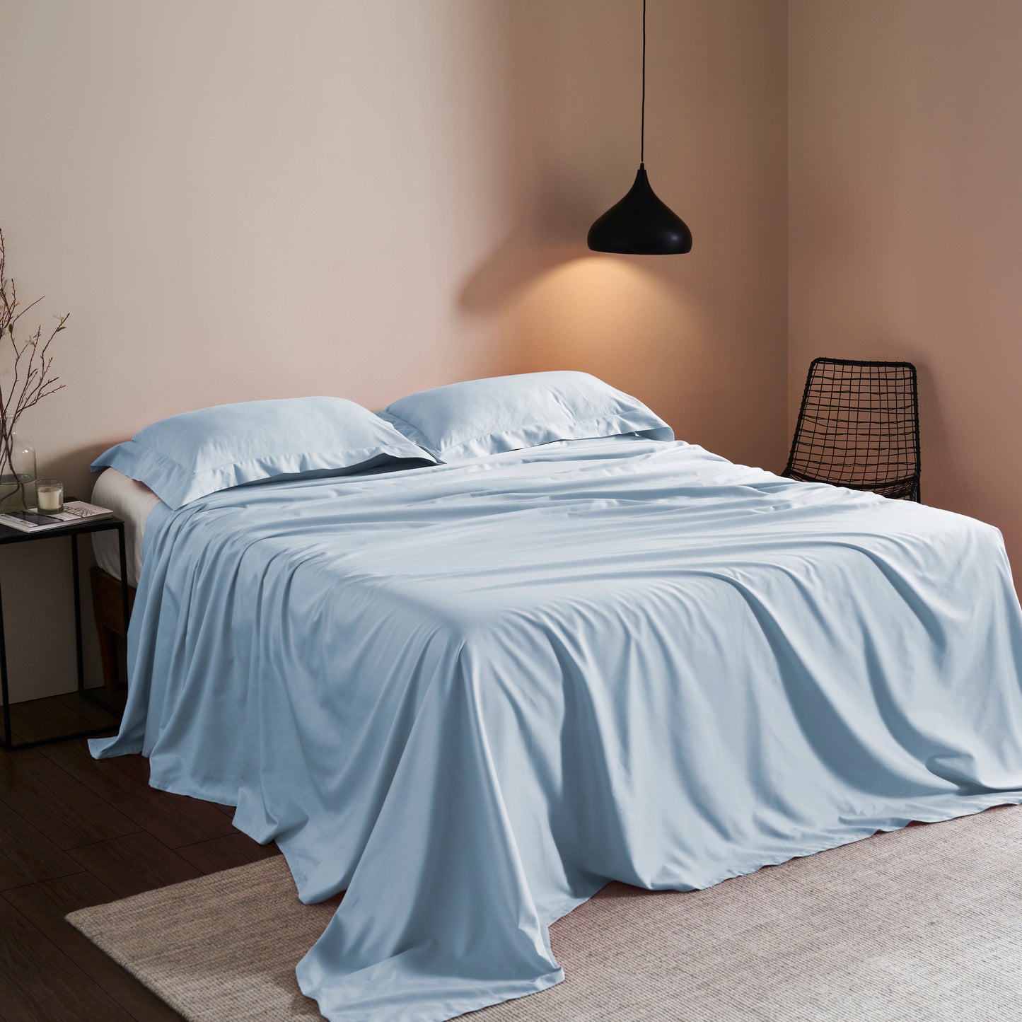 FAGOTING STITCH PLAIN BEDSHEET - 500TC