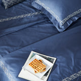Barrow Embroidered Blue Bedsheet Set