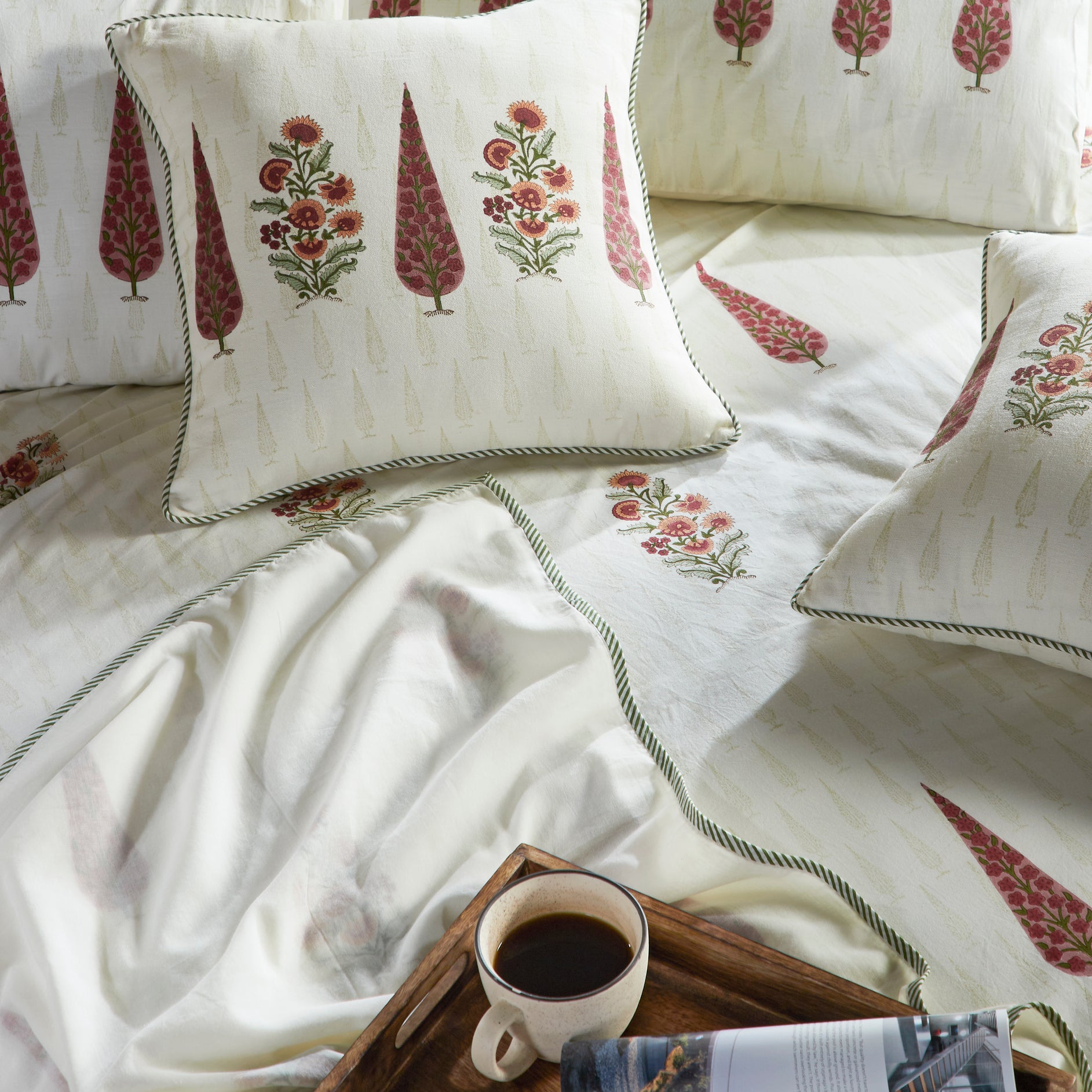 Azalea Block Printed Bedding Set