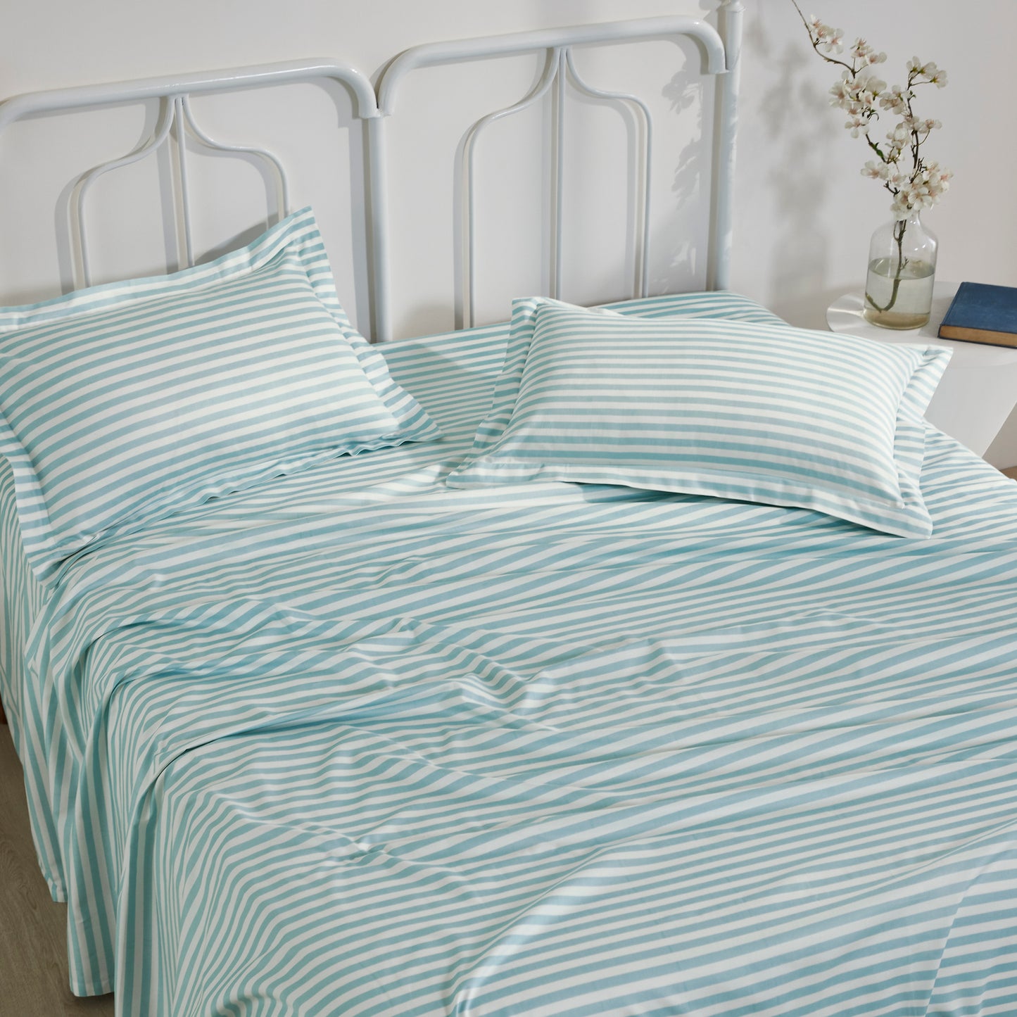 STRIPE PLAIN BEDSHEET - 400TC