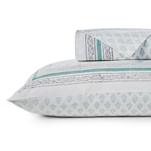 ZURI BLOCK PRINT COTTON BEDSHEET SET