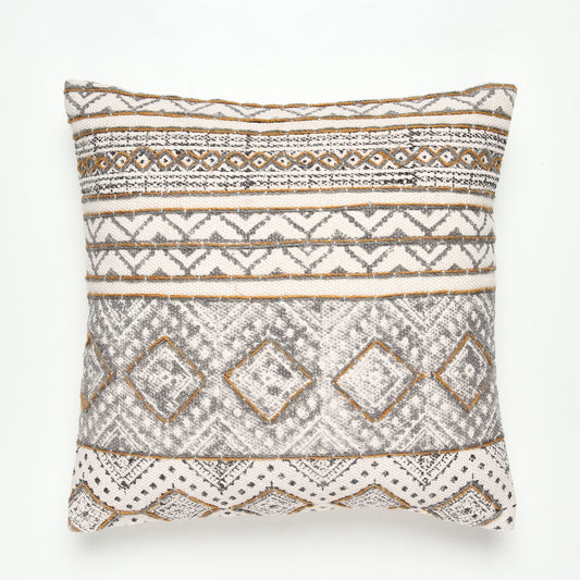 Yore Cotton Printed Cushion Cover with Embroidery | Houmn