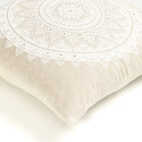 Twilight Cushion Cover with Mirror Work in Ivory