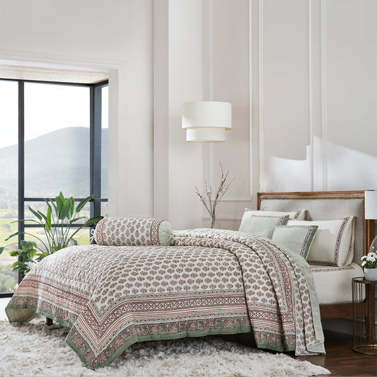 ARADHYA BLOCK PRINT COTTON BEDDING SET (7 PIECE SET)