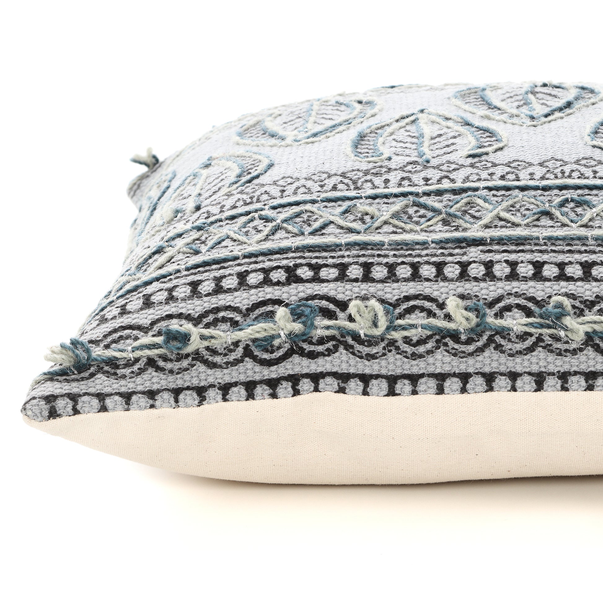 Soul Cotton Printed Cushion Cover with Embroidery | Houmn