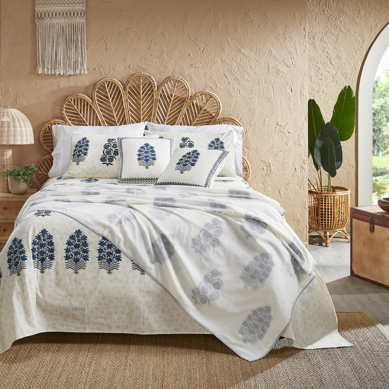 ARECA BLOCK PRINTED BEDDING SET(6 PIECE SET)