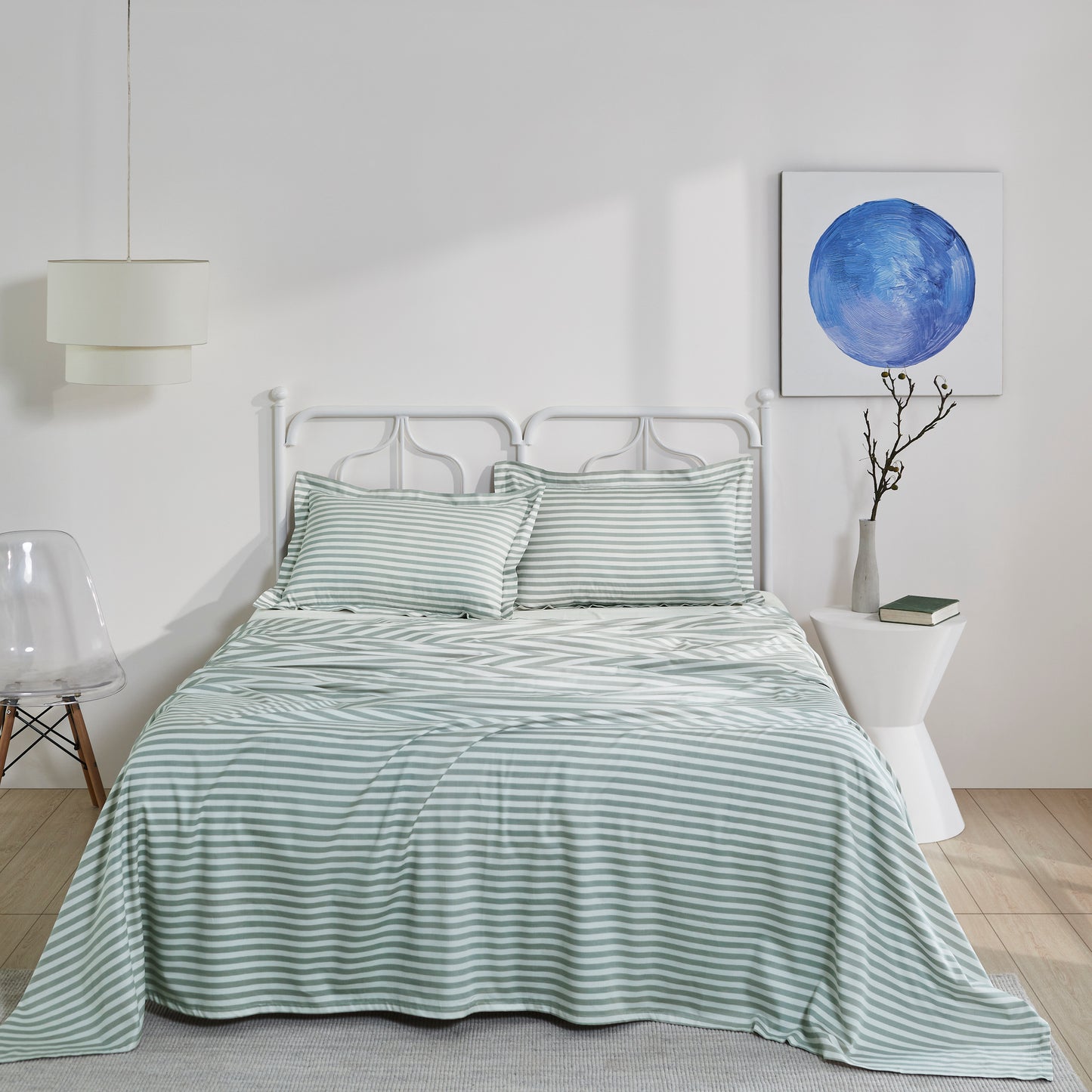 STRIPE PLAIN BEDSHEET - 400TC