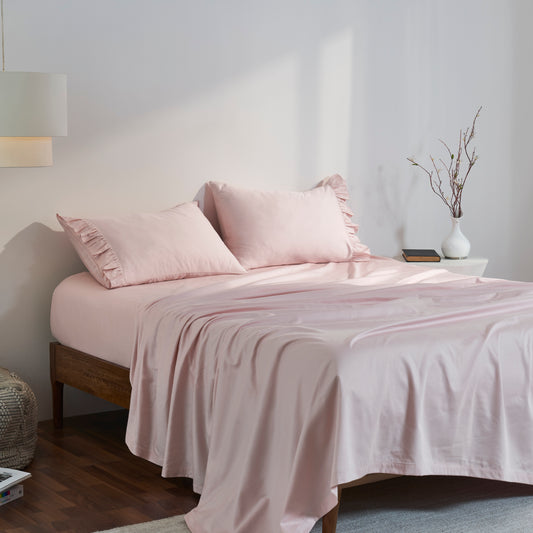 RUFFLE PLAIN BEDSHEET - 400TC