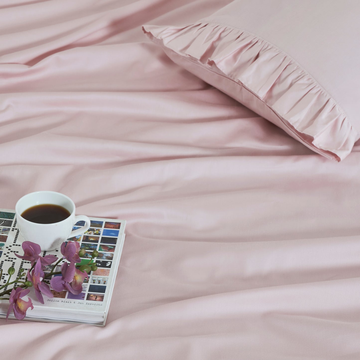 RUFFLE PLAIN BEDSHEET - 400TC