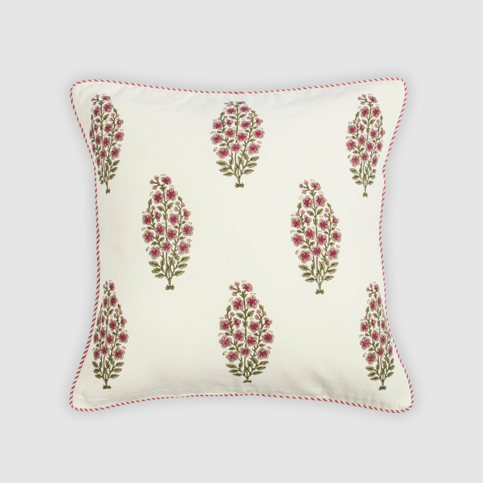 Conifer Block Printed Cushion Cover | Houmn